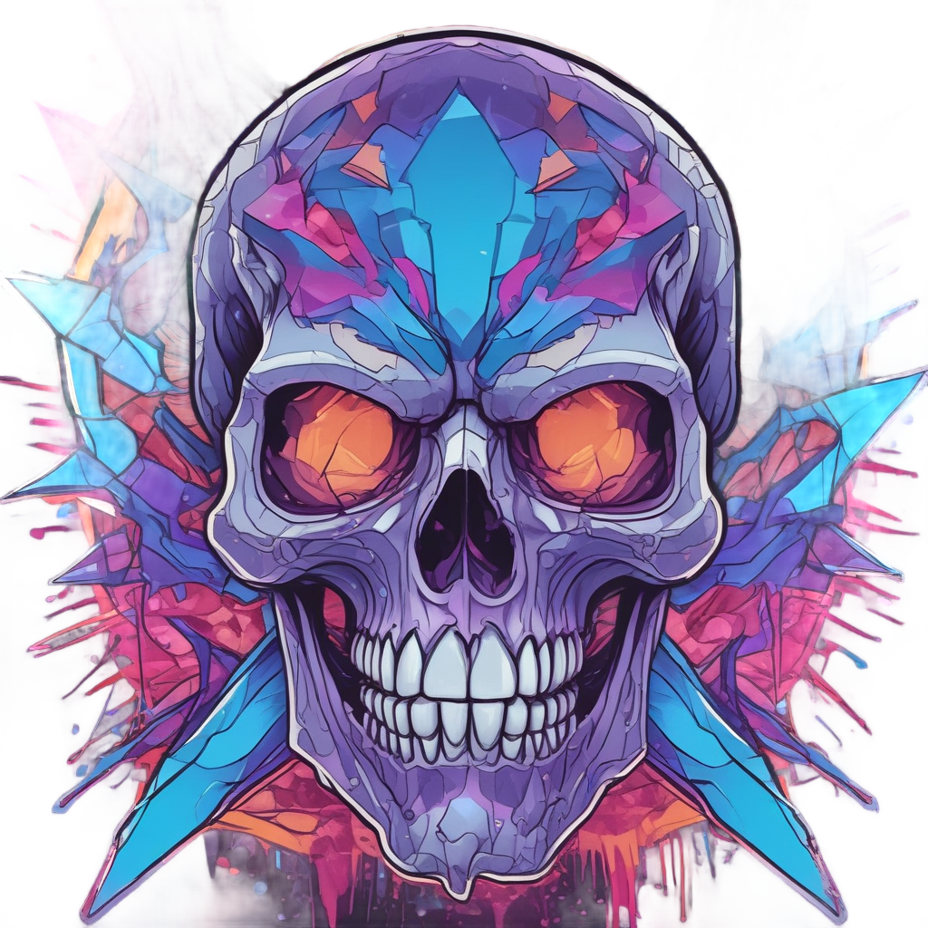 Crystal Skull Fury — abstract & patterns stickers