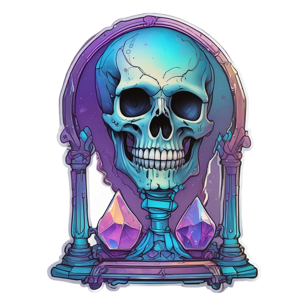 Crystal Skull Hourglass — reaper skull stickers