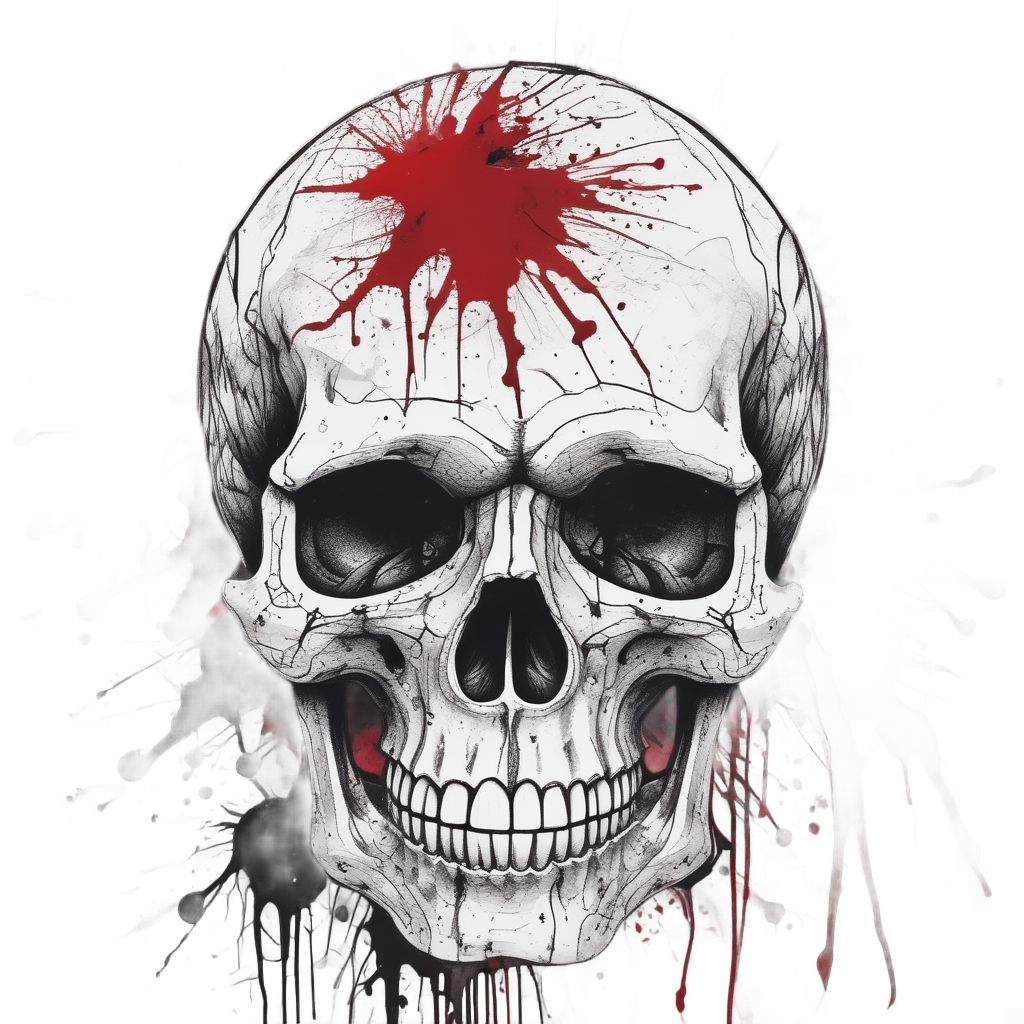 Crystal Skull in Ink Splatter — abstract & patterns stickers