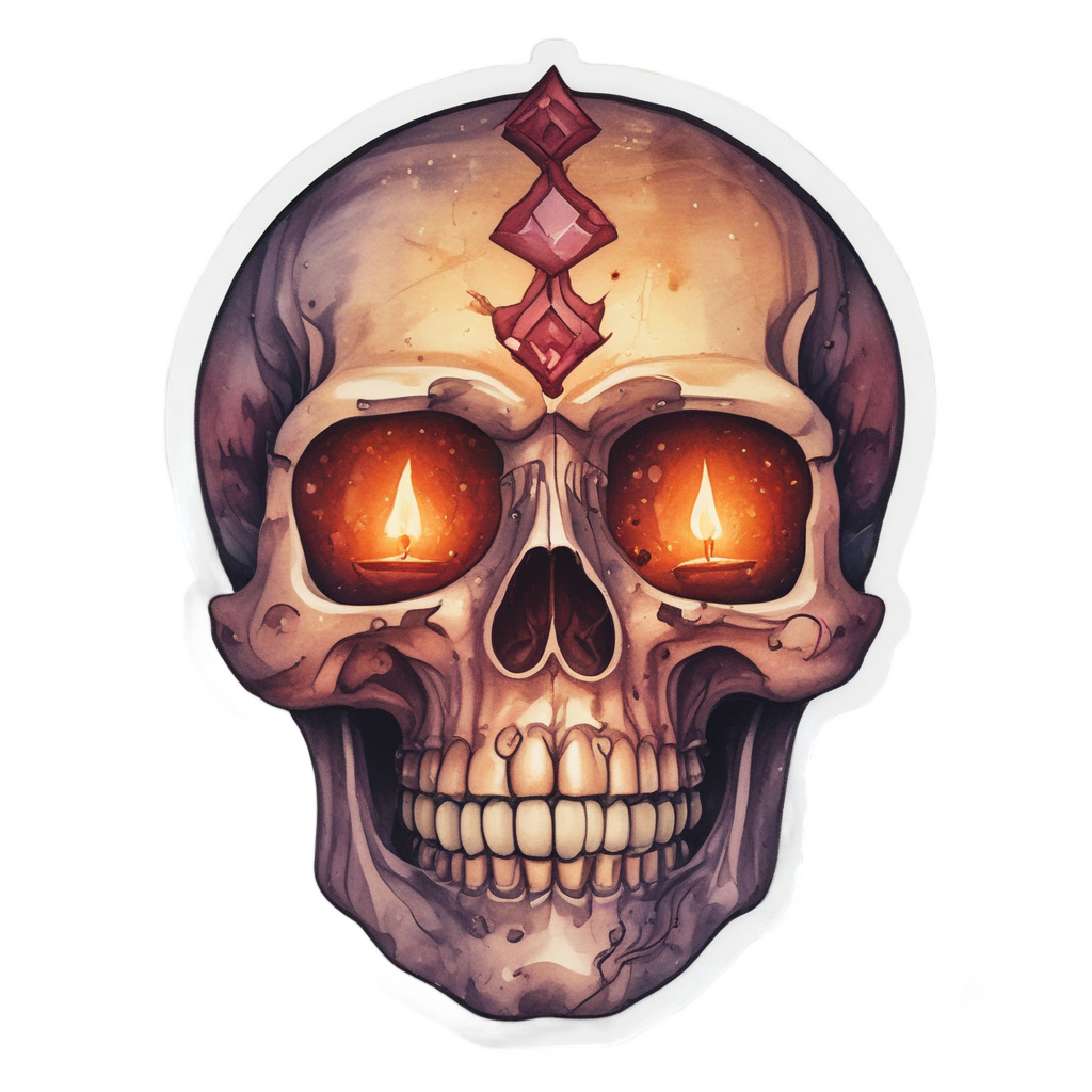 Crystal Skull with Candle — witchy & occult stickers