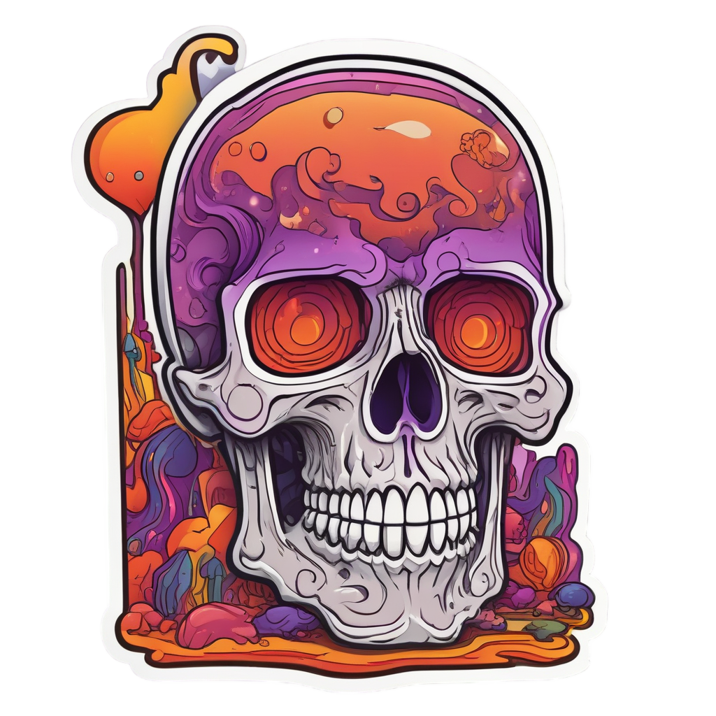 Crystal Skull with Lava Lamp — mystical skull stickers