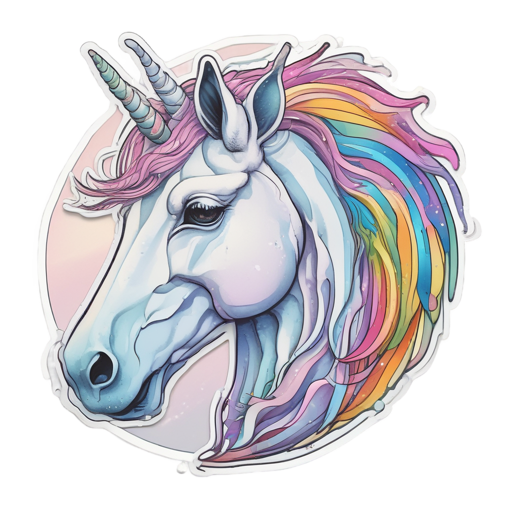 Crystal Unicorn Head — celestial nursery stickers