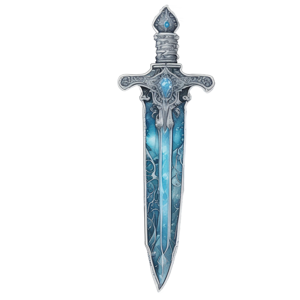 Crystal Vein Dagger — blackwork flash stickers