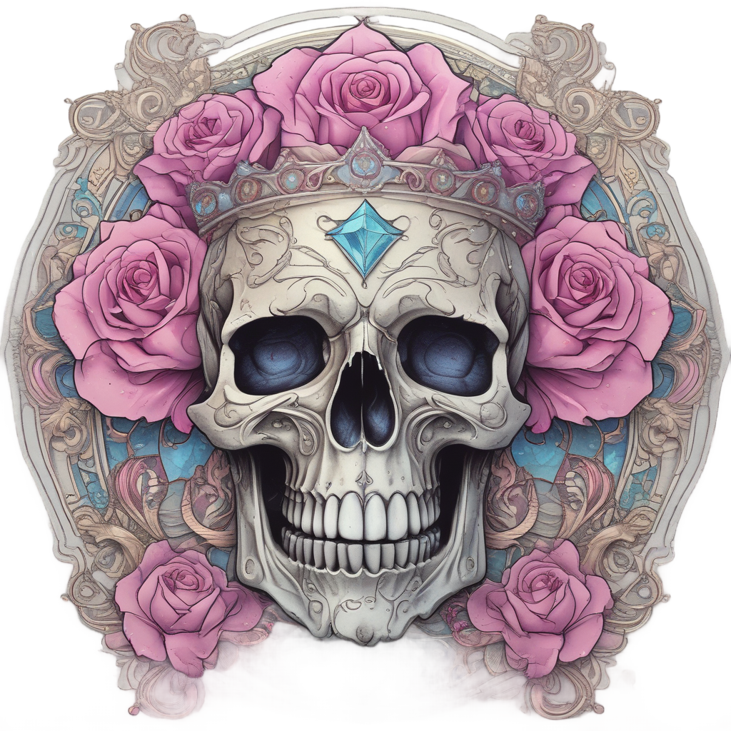 Crystalline Rose Skull Queen — crystals & healing stickers