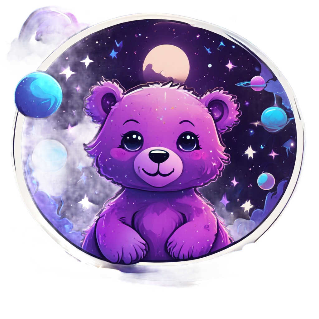 Cub in Cosmic Space — woodland nursery stickers