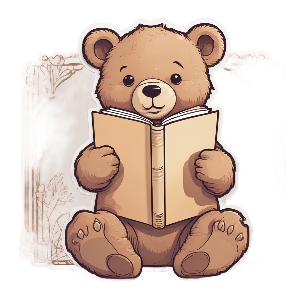 Cub Reading Book — woodland nursery stickers