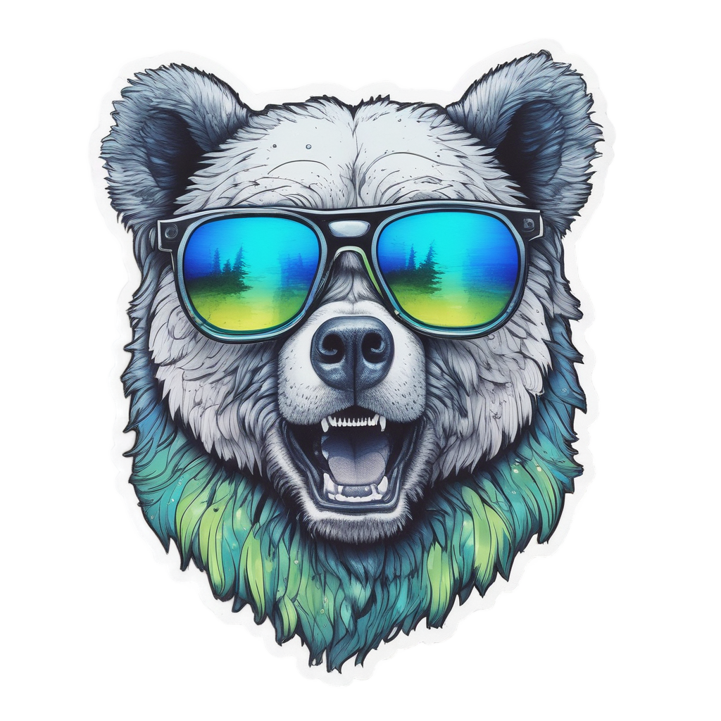Cub with Sunglasses — woodland nursery stickers