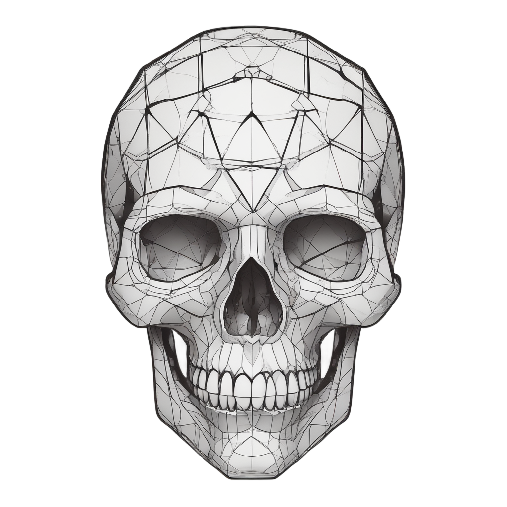 Cubic Contemplation Skull — geometric stickers