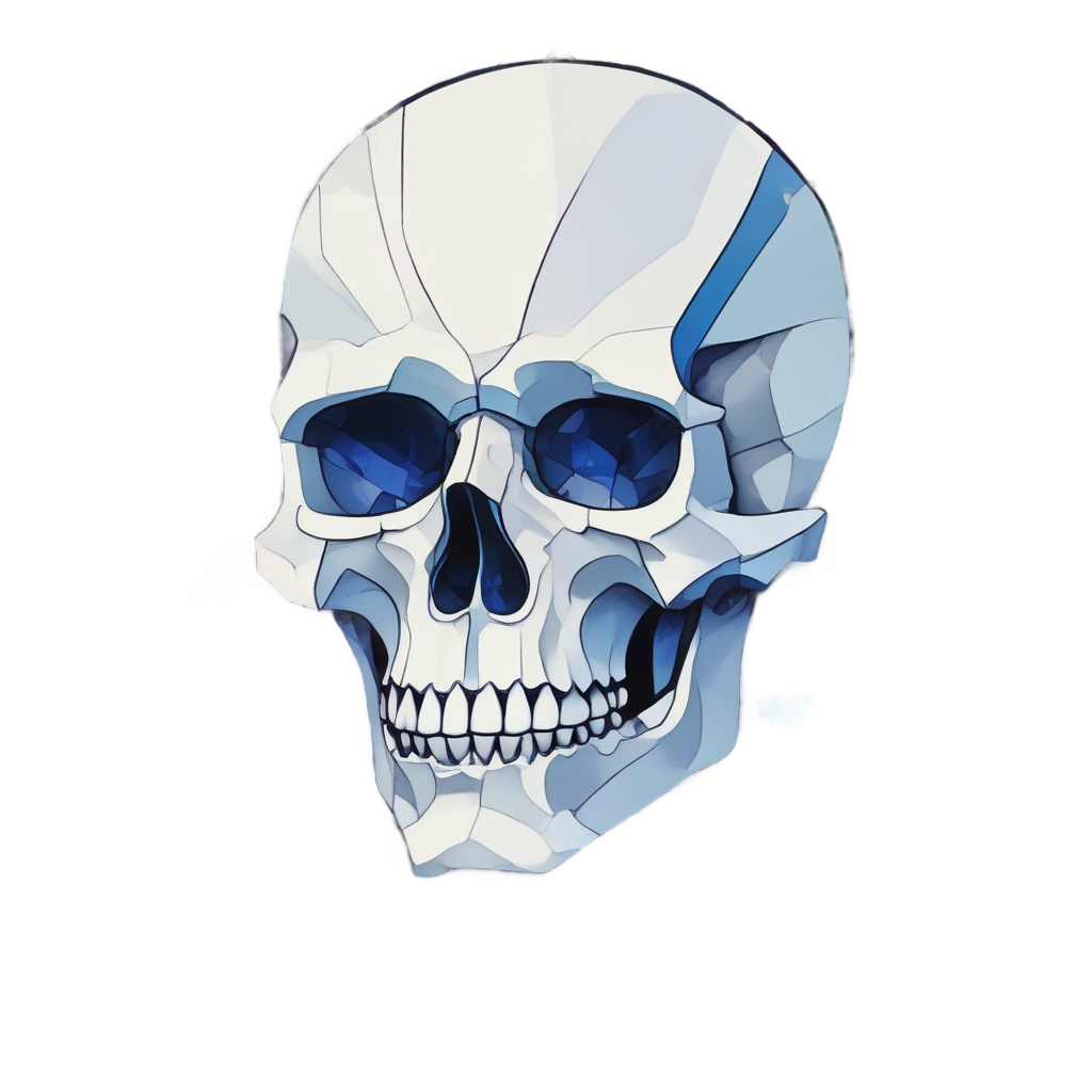 Cubist Skull Fragment — geometric stickers