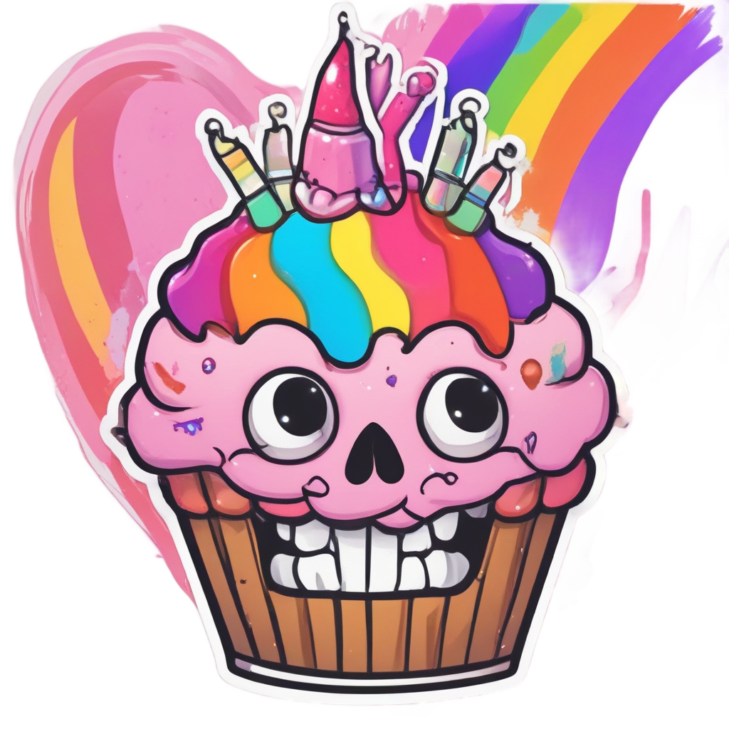 Cupcake Barbed Surprise — dessert stickers