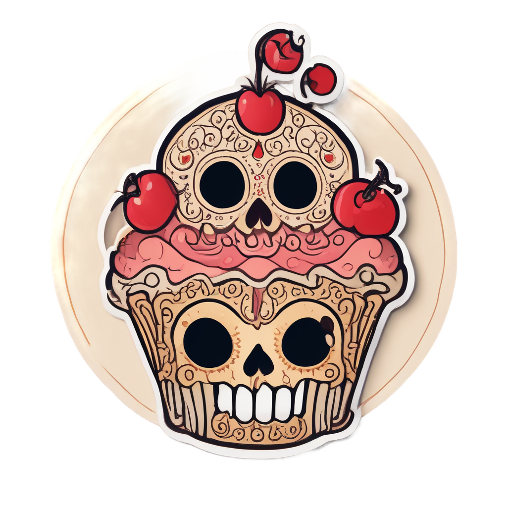 Cupcake Sugar Skull — sugar skull stickers