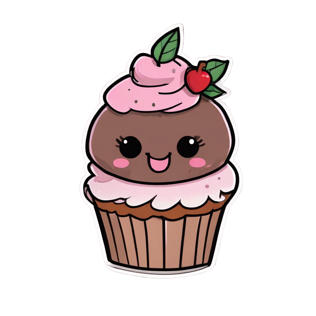 Cupcake Topper Sprig — gothic botanical stickers