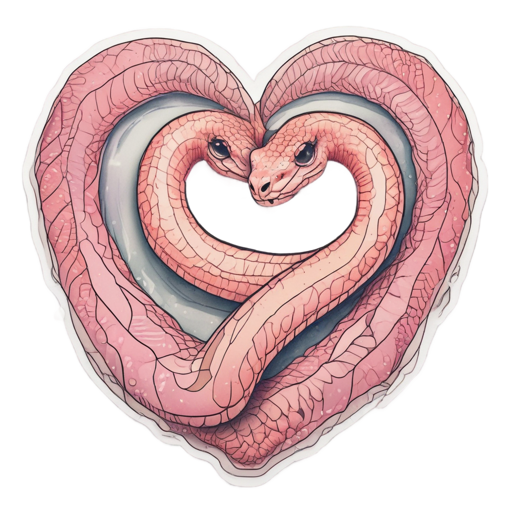 Cupid's Serpent Arrow — fine-line flash stickers