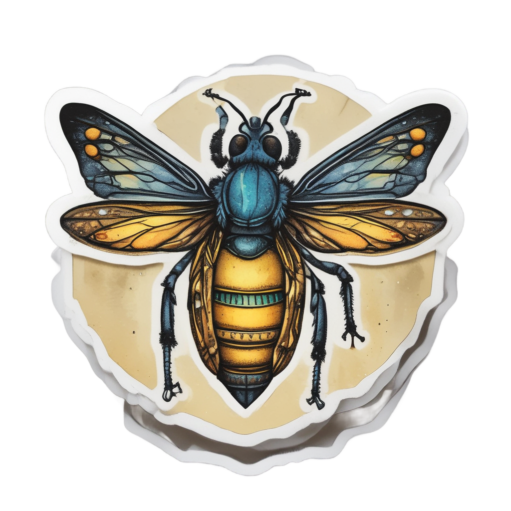 Cupping a Firefly's Glow — blackwork flash stickers