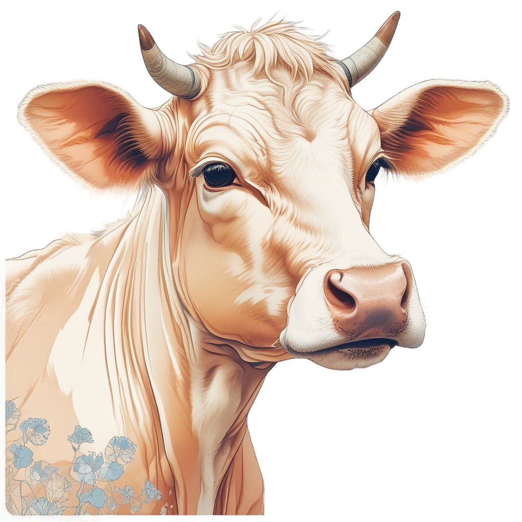 Curious Calf with Butterfly — nursery & baby stickers
