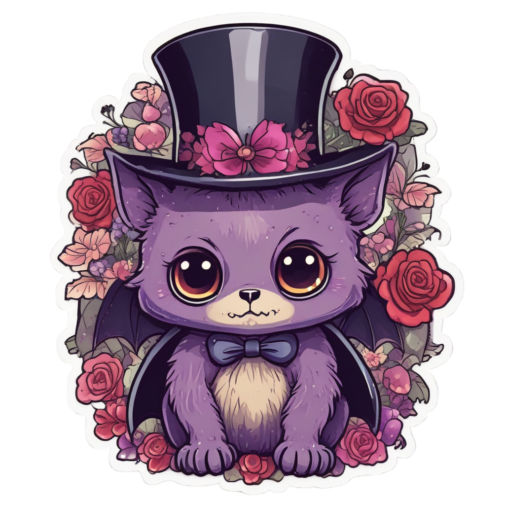Cute Bat Wing Posy — b-movie stickers
