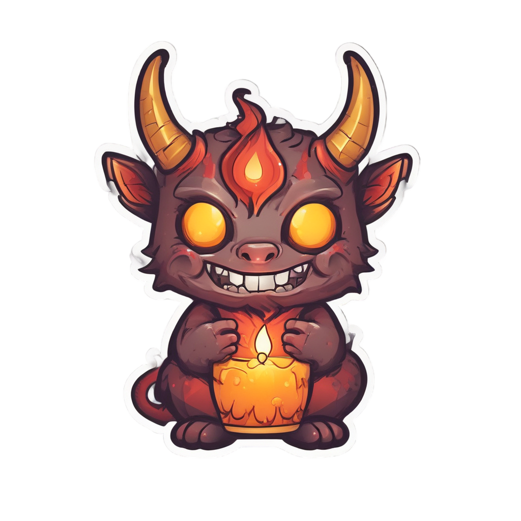 Cute Demon Candle — b-movie stickers