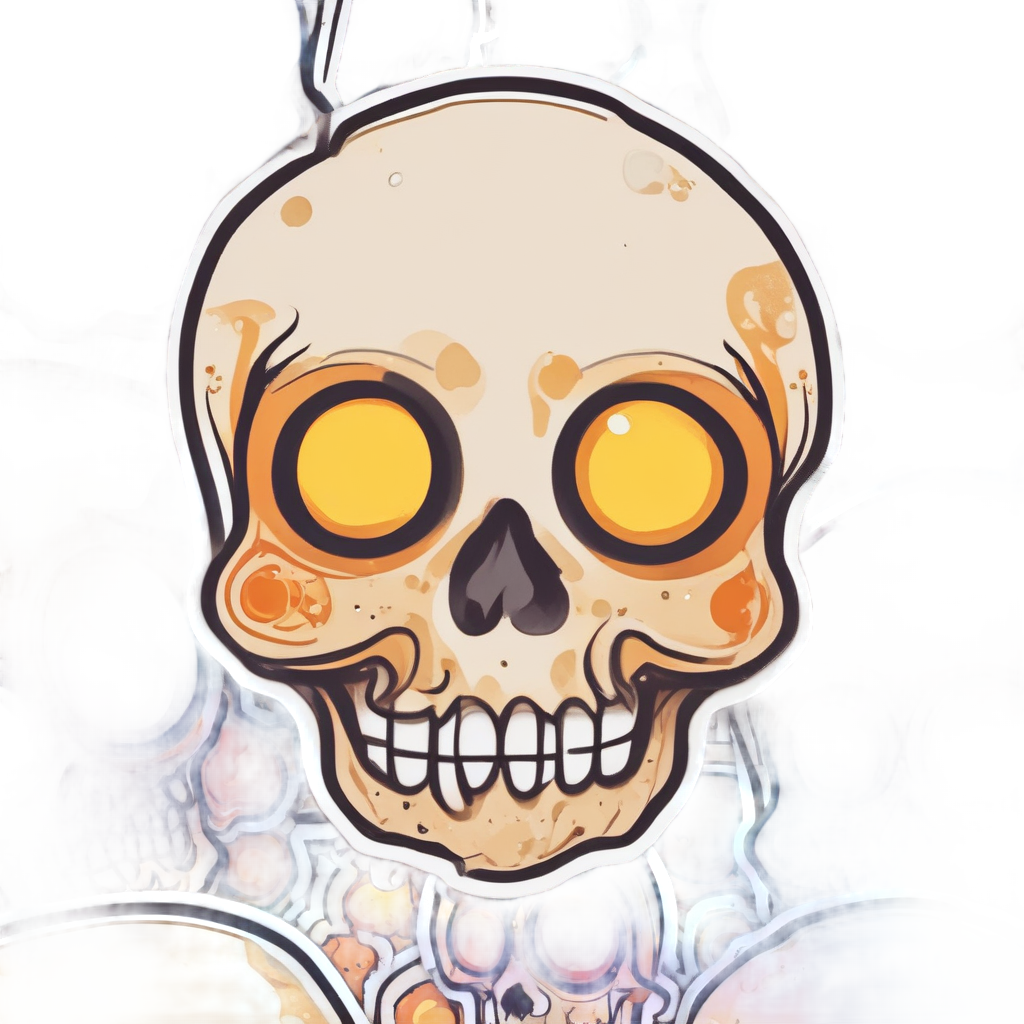 Cute Ember Skull — flaming skull stickers