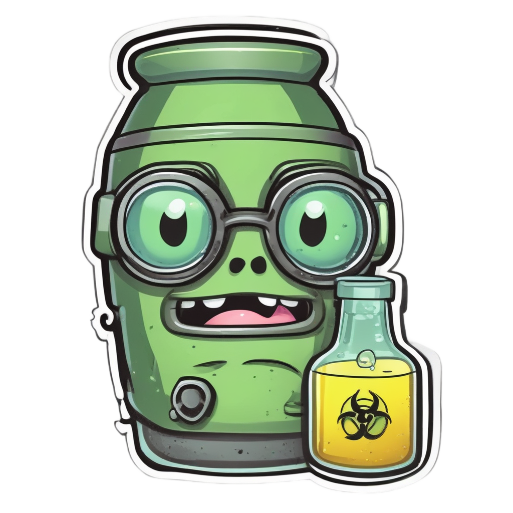 Cute Glowing Green Flask — biohazard stickers