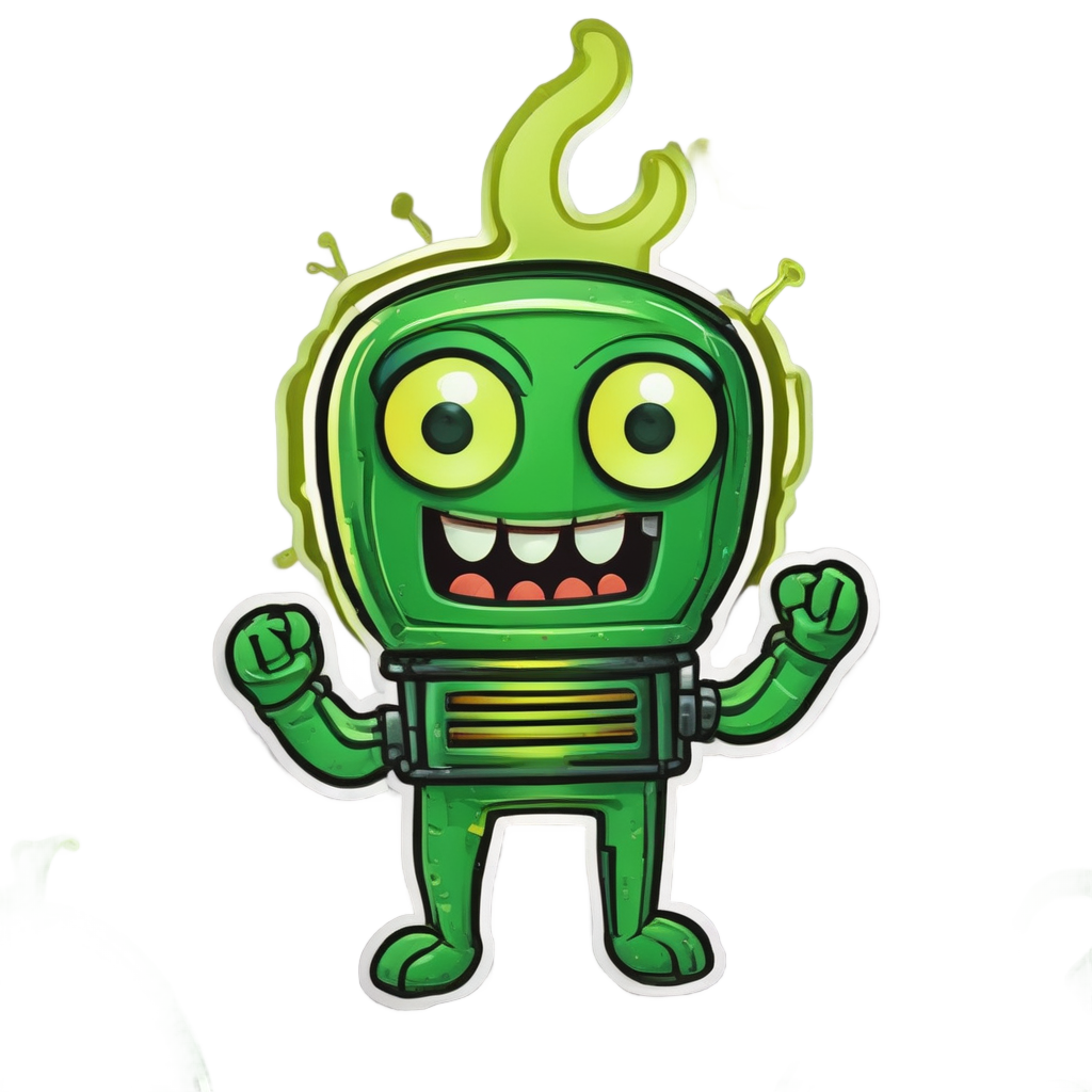 Cute Neon Sparky — garage stickers