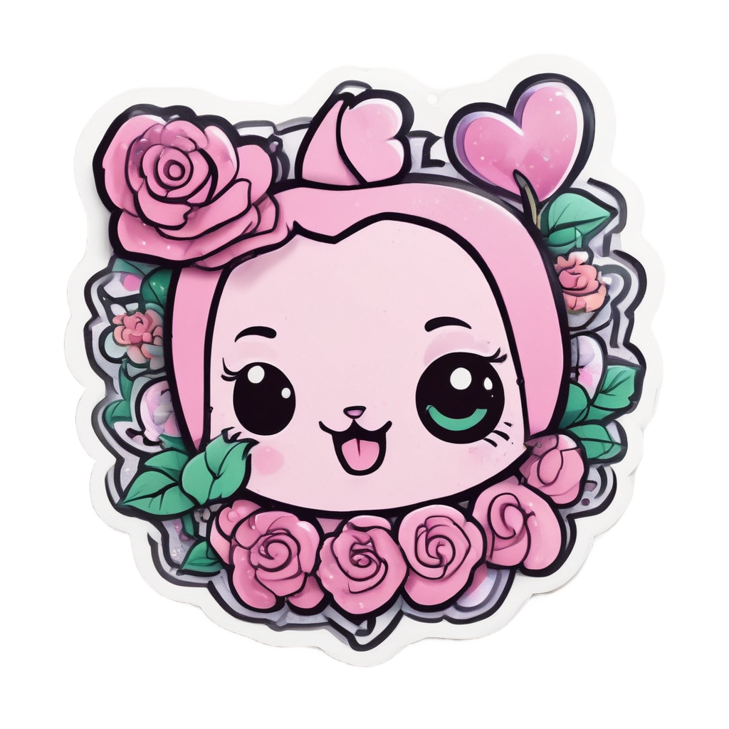 Cute Rose Dagger Heart — snake, dagger & rose stickers