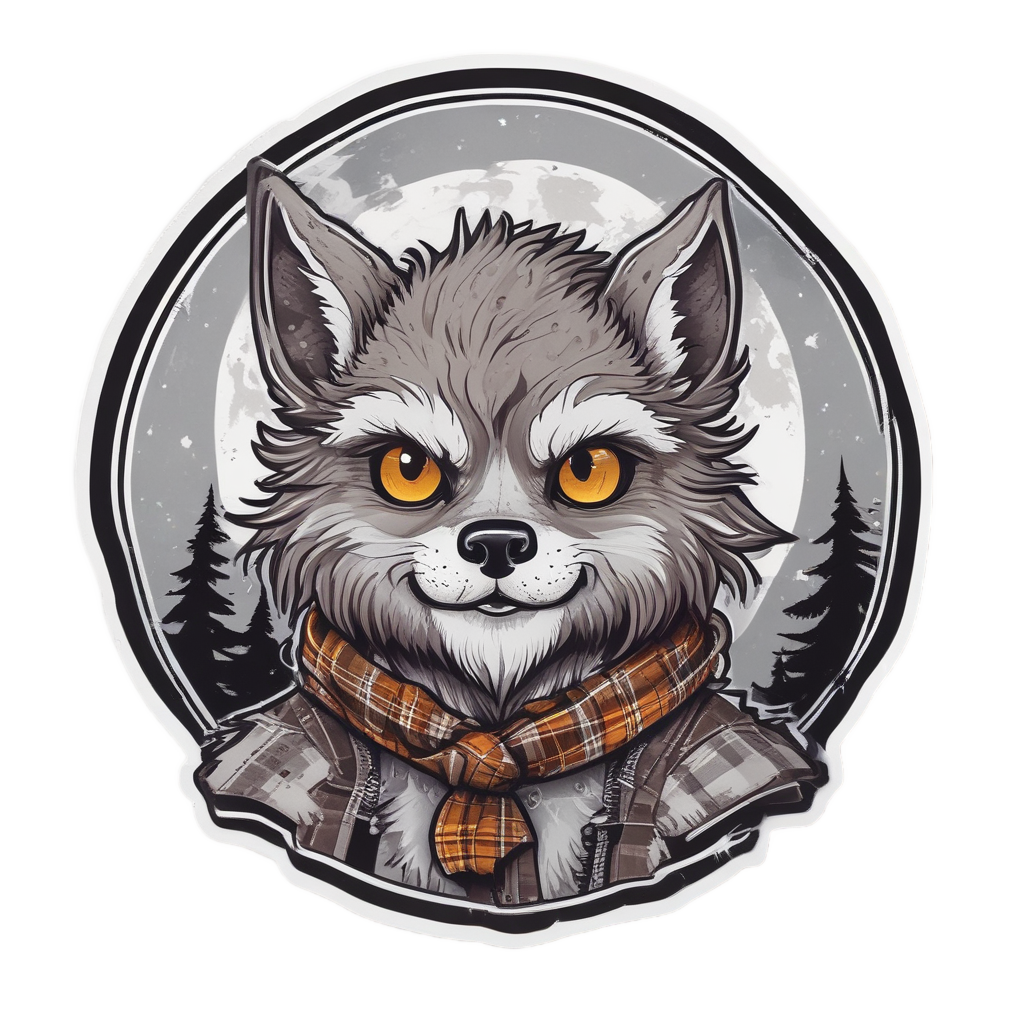 Cute Werewolf Howling — b-movie stickers