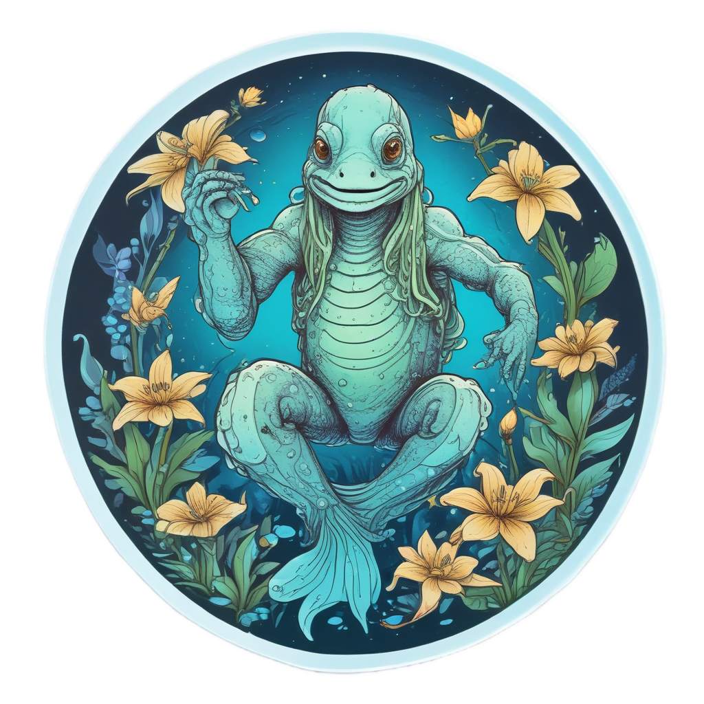 Cyan Lagoon Drifter — b-movie stickers