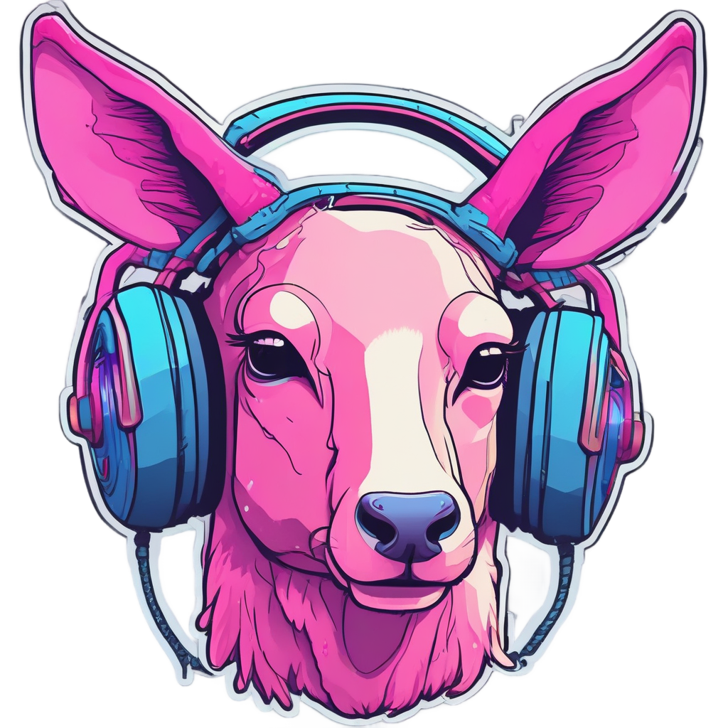 Cyber Doe with Neon Earrings — tactical & outdoor stickers