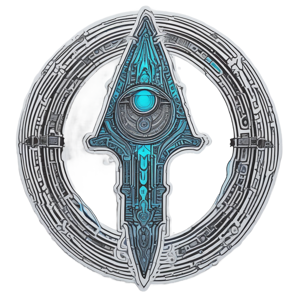 Cyber Eye Dagger — blackwork flash stickers