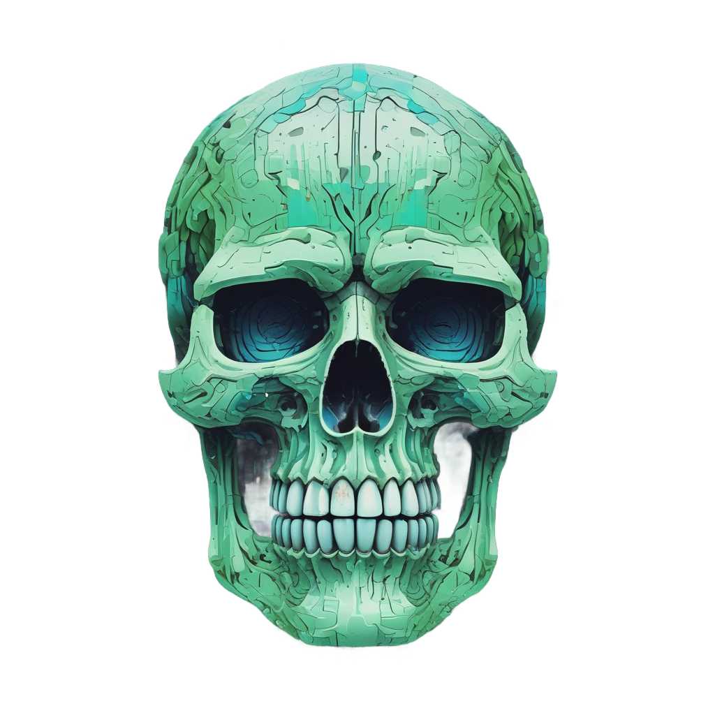Cyber Petal Glitch — watercolor skull & roses stickers