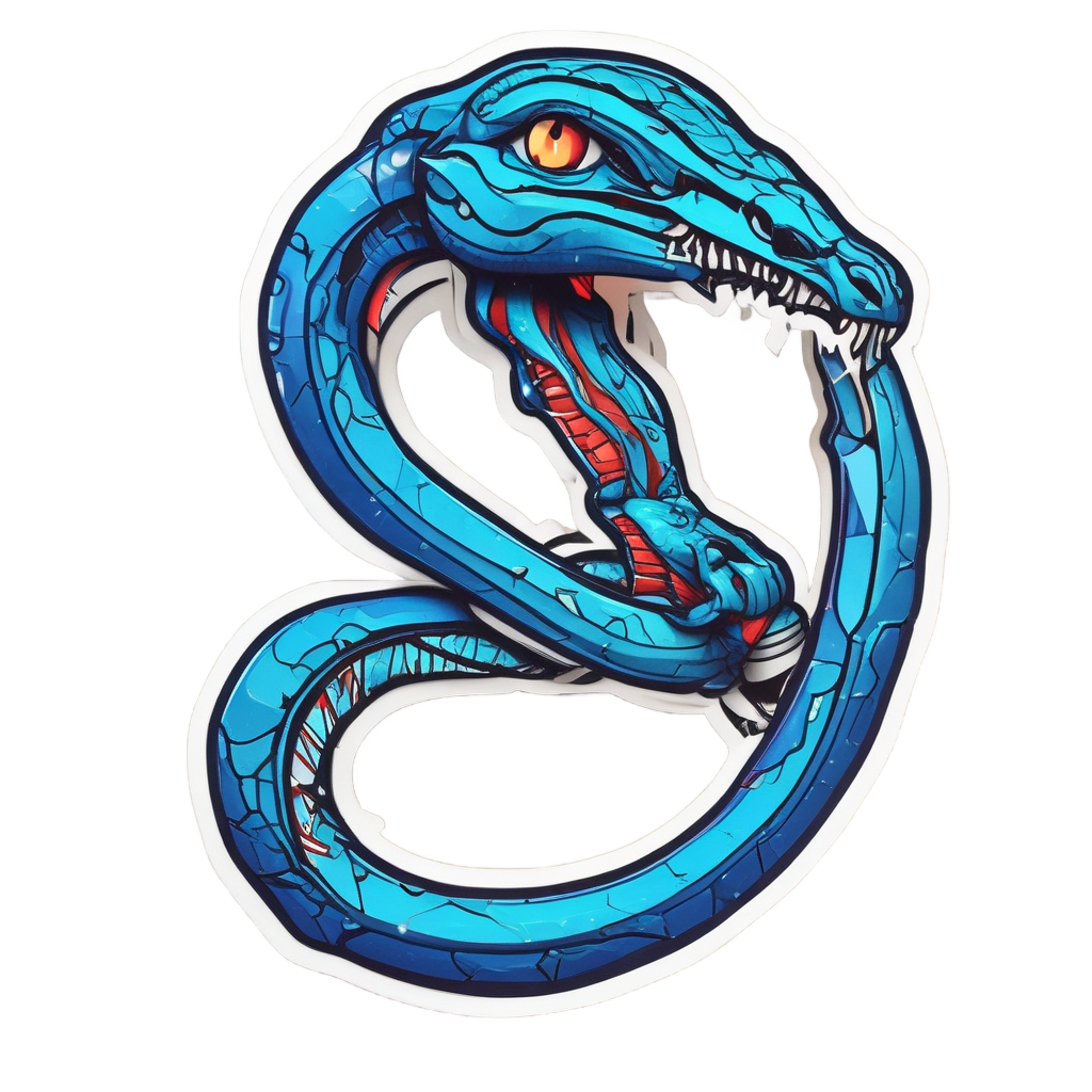 Cyber Python Karambit — snake, dagger & rose stickers