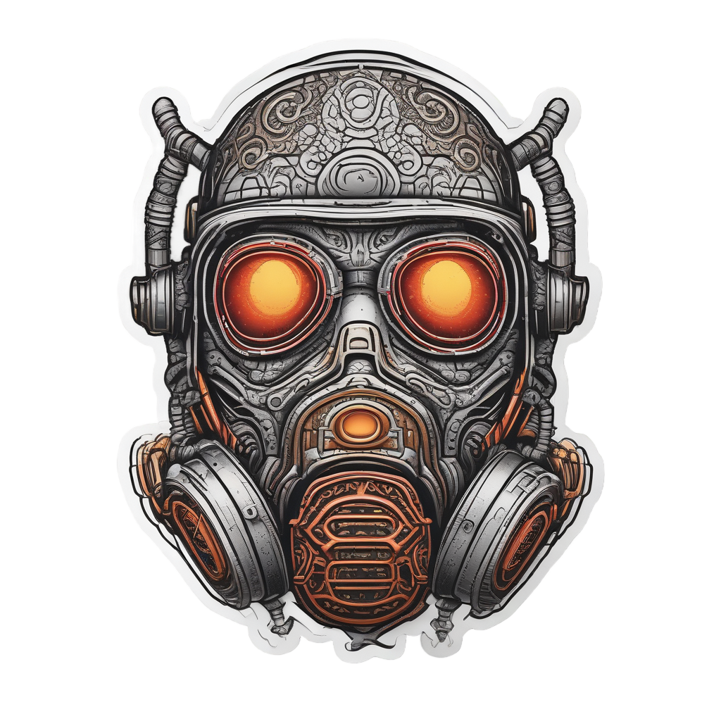Cyber Samurai Gas Mask — gas mask stickers