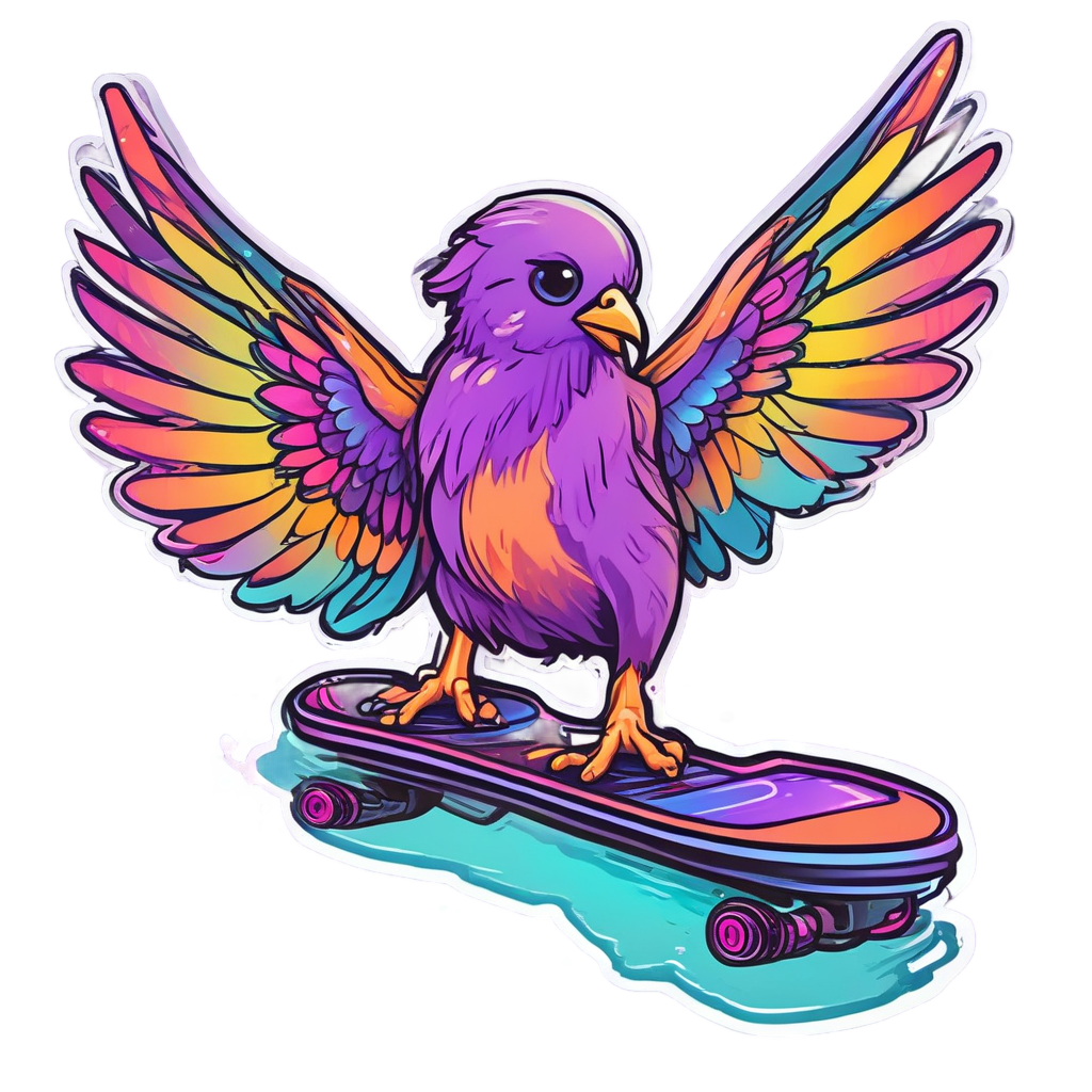 Cyber Skate Chick — nursery & baby stickers