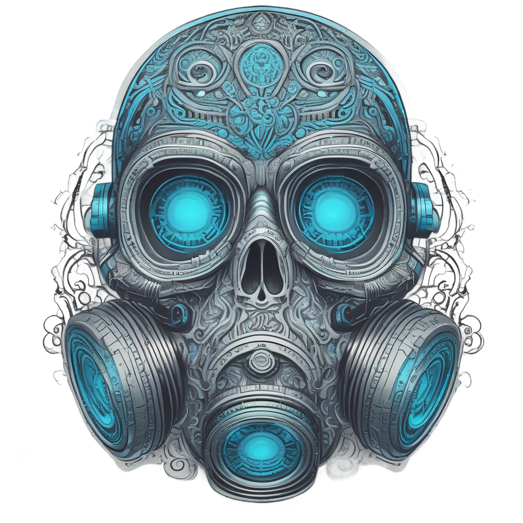 Cyber Skull Stare Down — gas mask stickers
