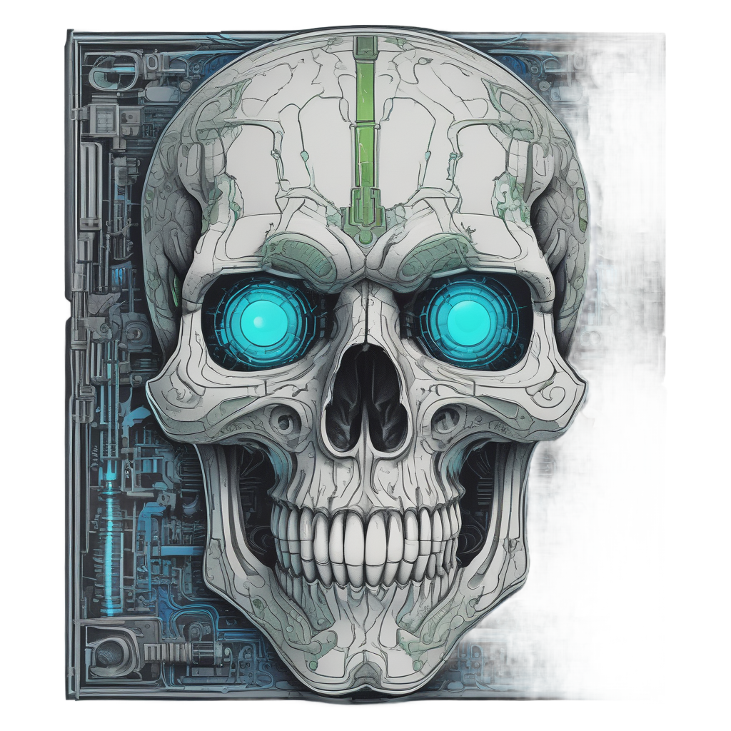 Cybernetic Lantern Skull Bot — reaper skull stickers