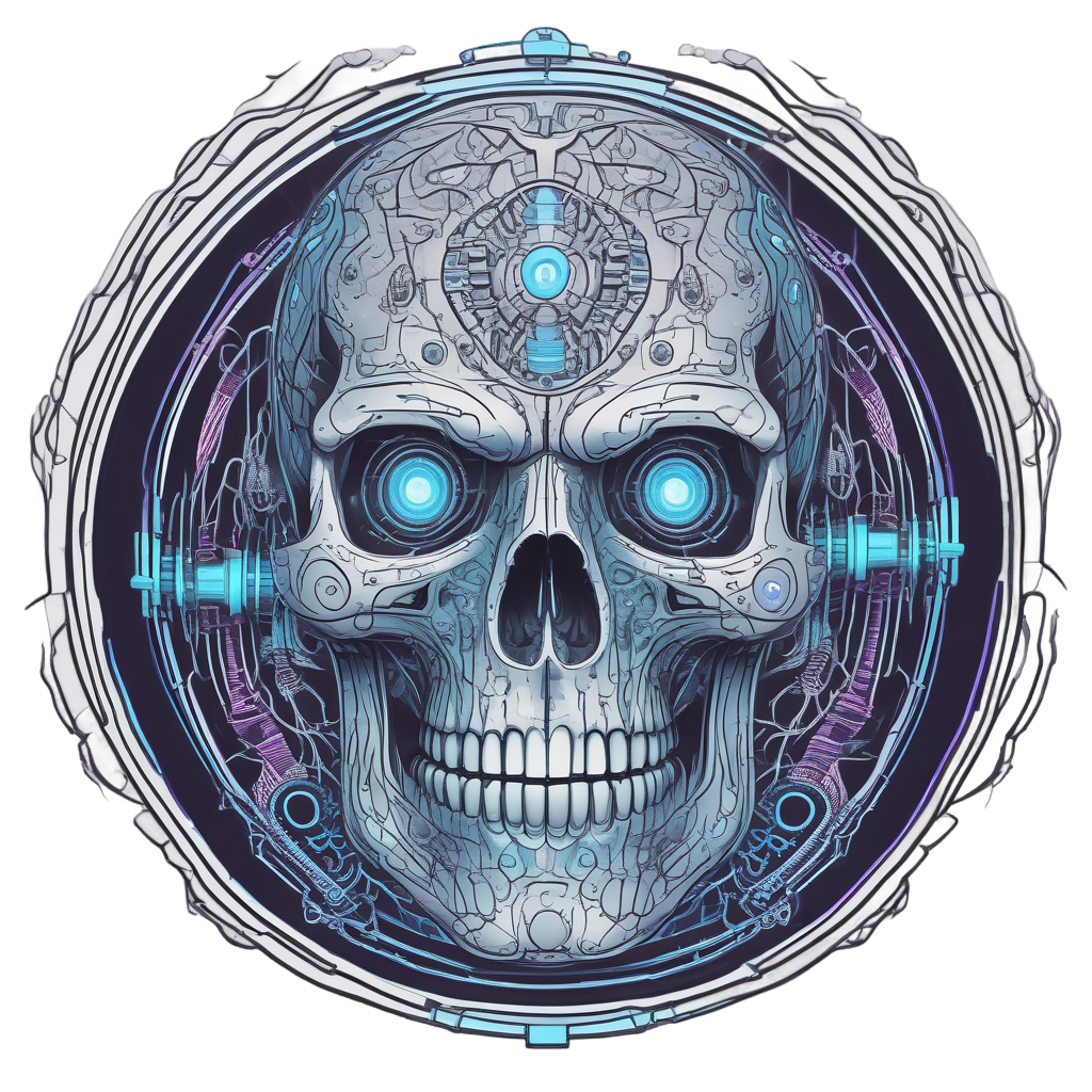 Cybernetic Third Eye Skull — mystical skull stickers