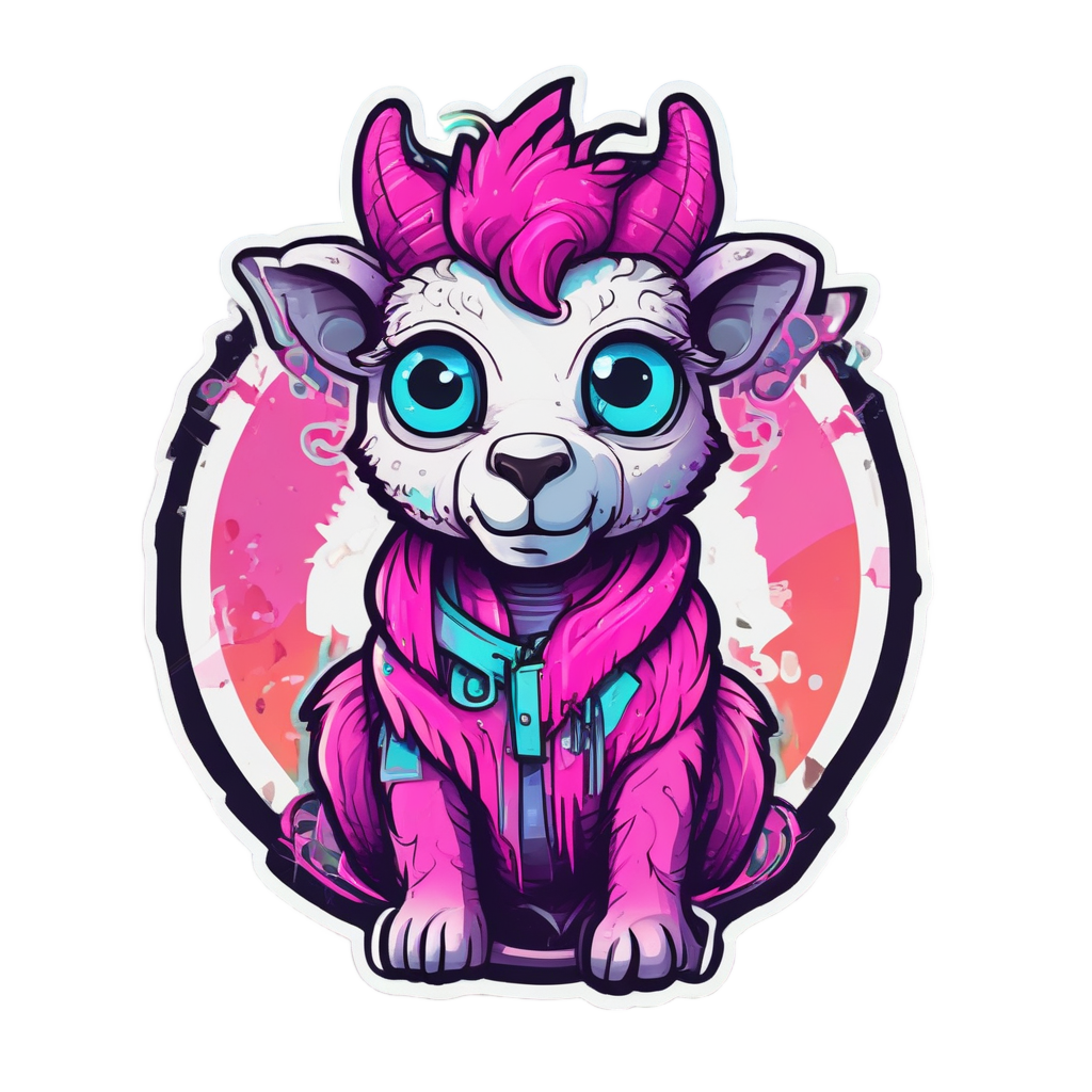 Cyberpunk Lamb Rebel — nursery & baby stickers