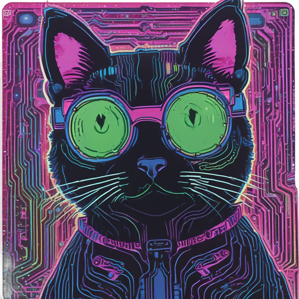 Cyberpunk Neon Cat — cats stickers