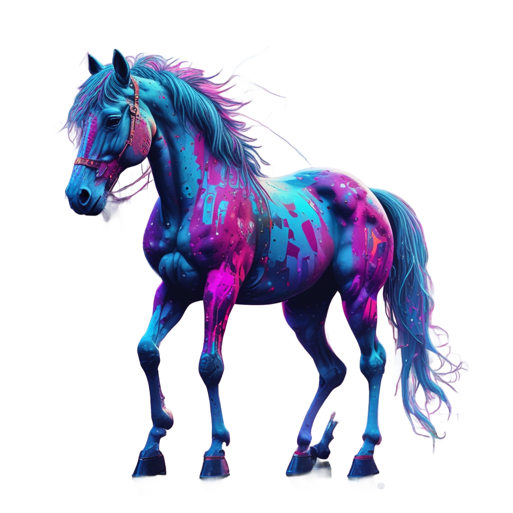 Cyberpunk Neon Steed — horses stickers