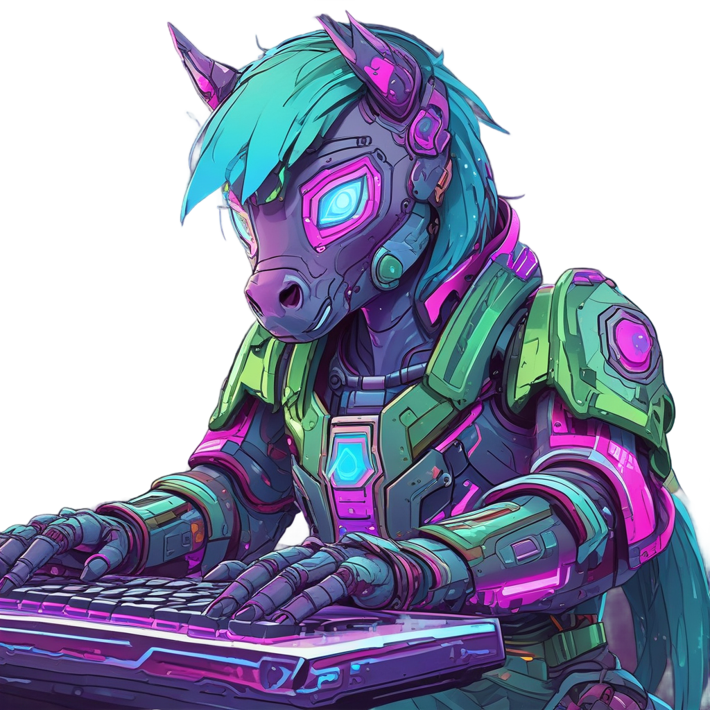 Cyberpunk Pony Hacker — horses stickers