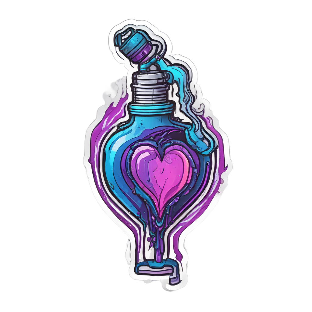 Cyberpunk Pouring Heart — garage stickers