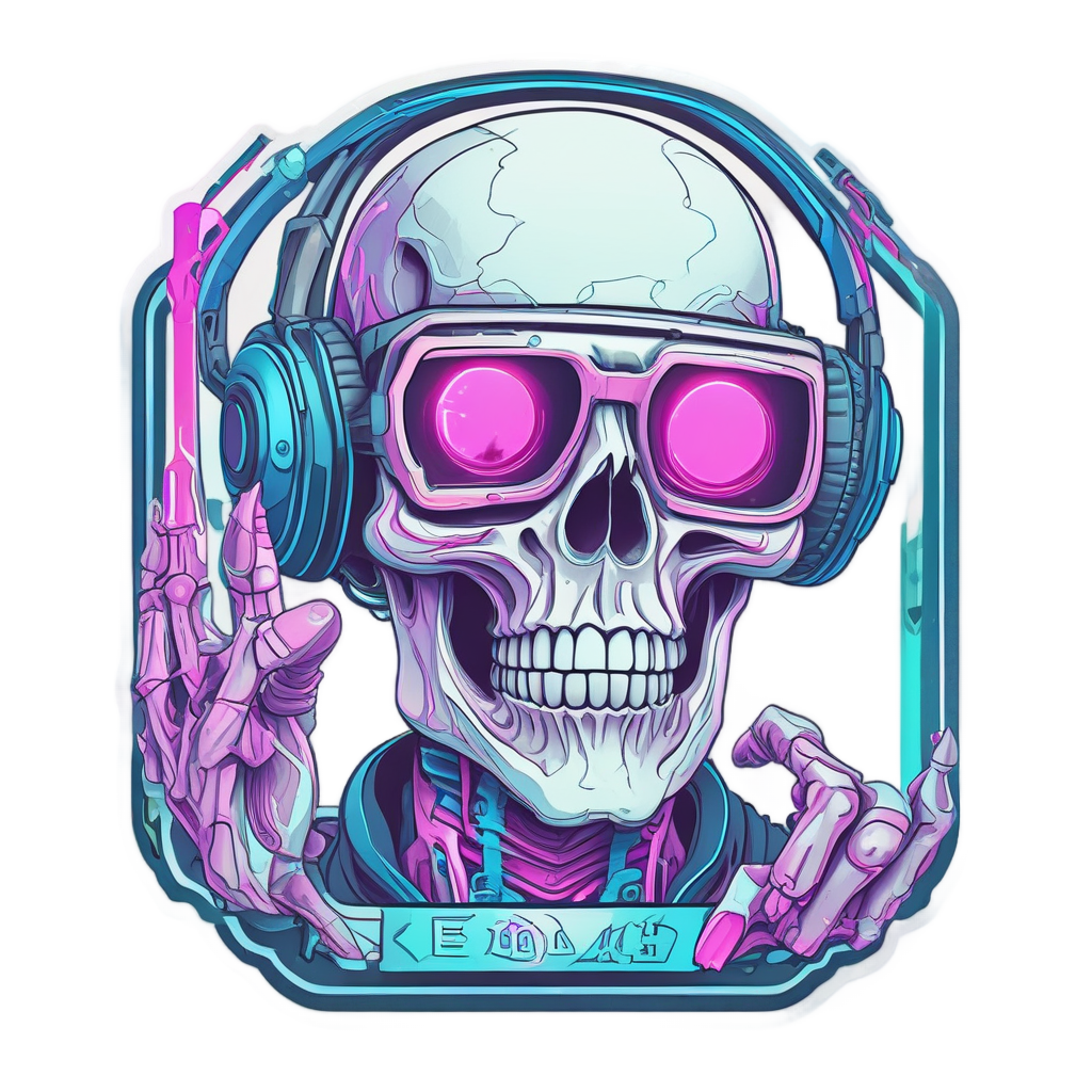 Cyberpunk Skull Gamer — gamer stickers