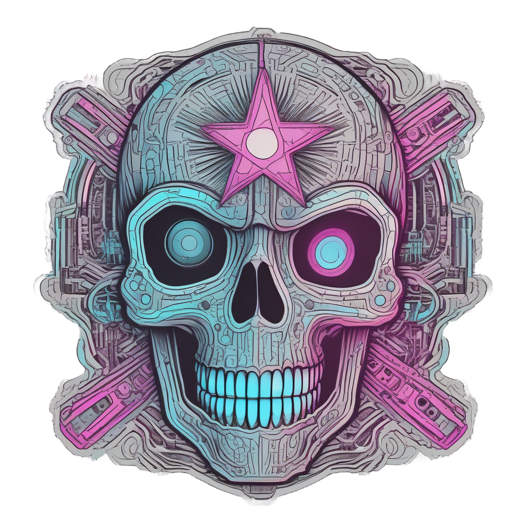 Cyberpunk Star Skull — cute skull stickers