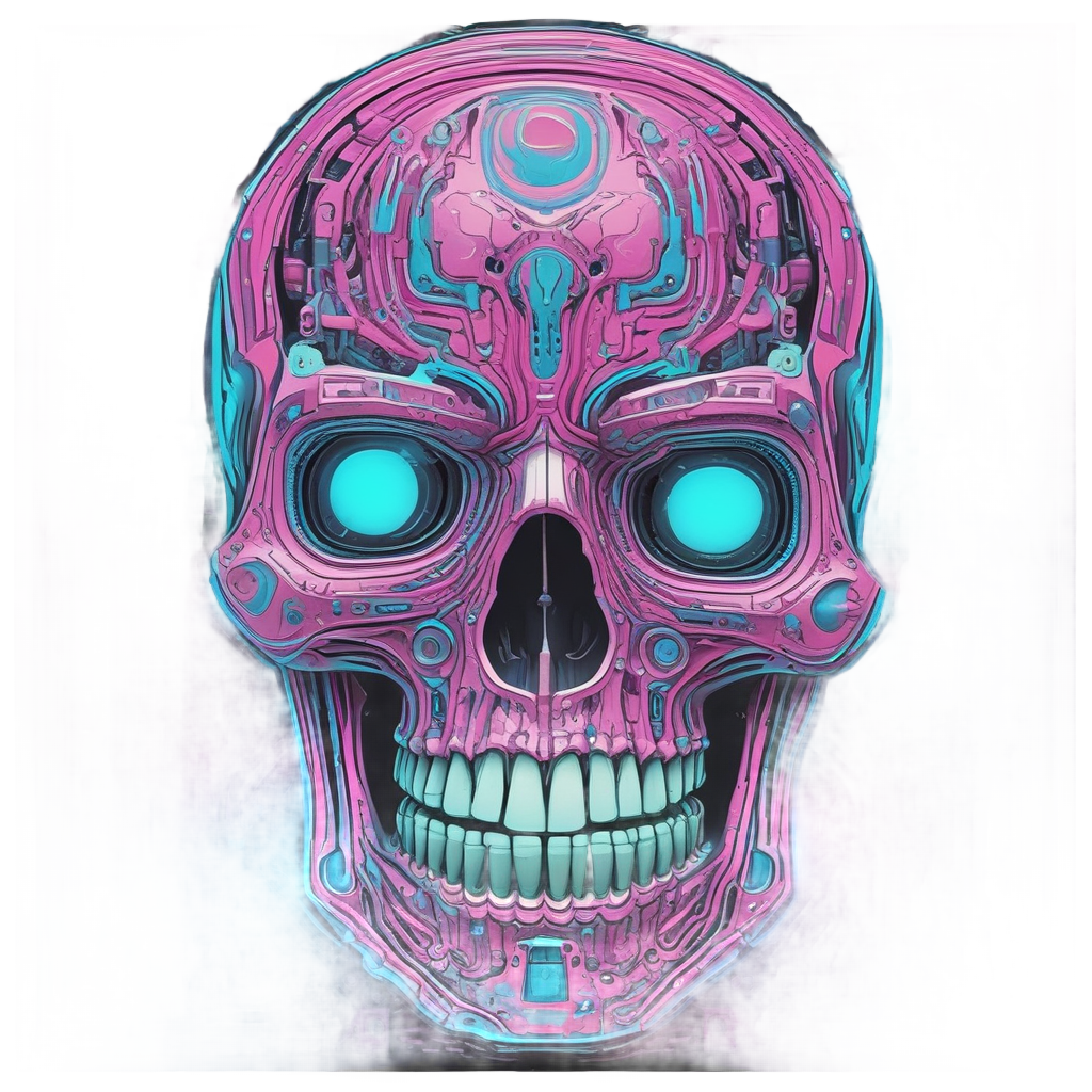 Cyborg Chrome Skull Eye — biker & chrome skull stickers