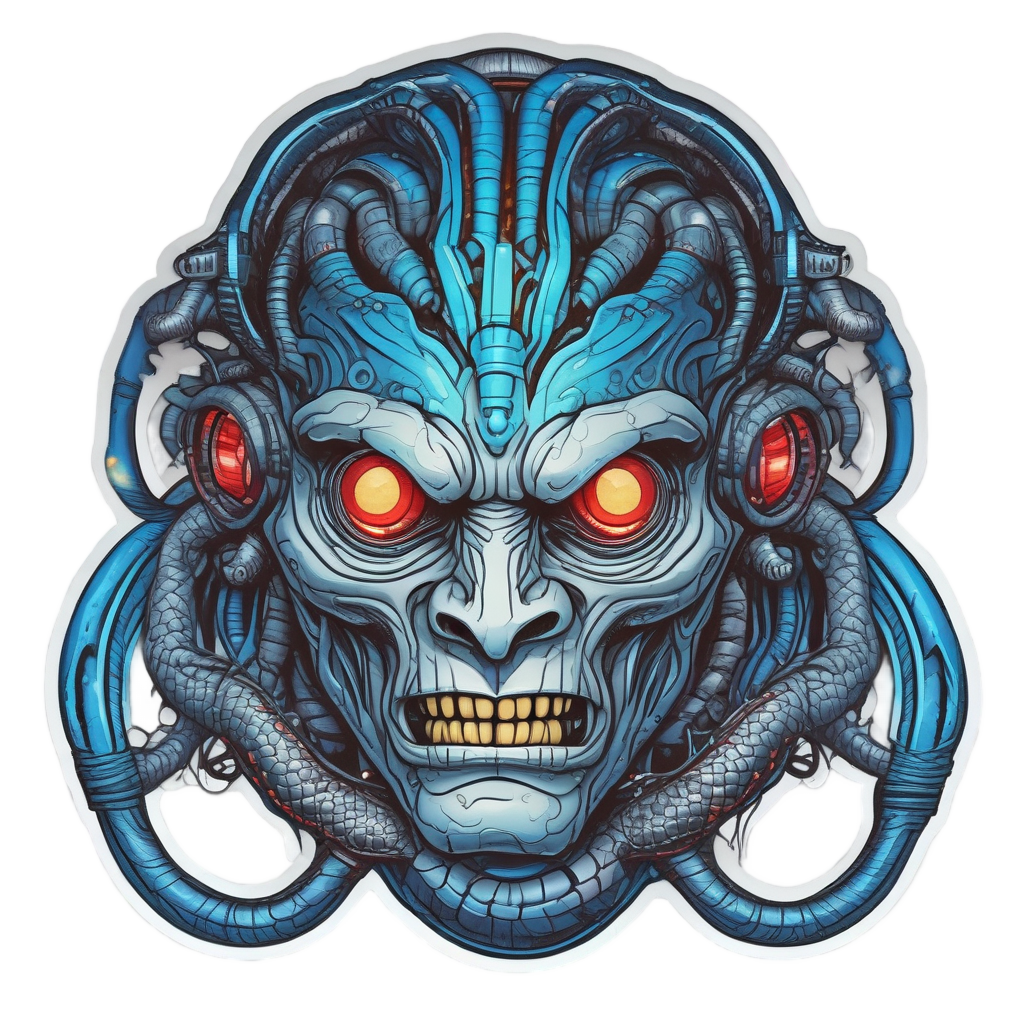 Cyborg Gorgon Snake — b-movie stickers