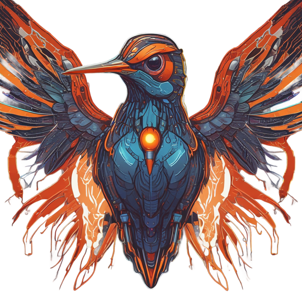 Cyborg Neon Hummingbird — birds stickers