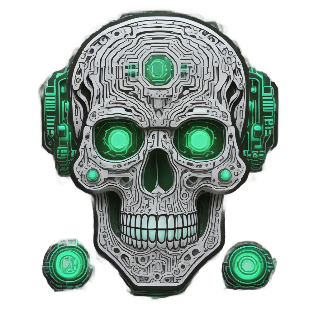 Cyborg Skull Gamer — gamer stickers