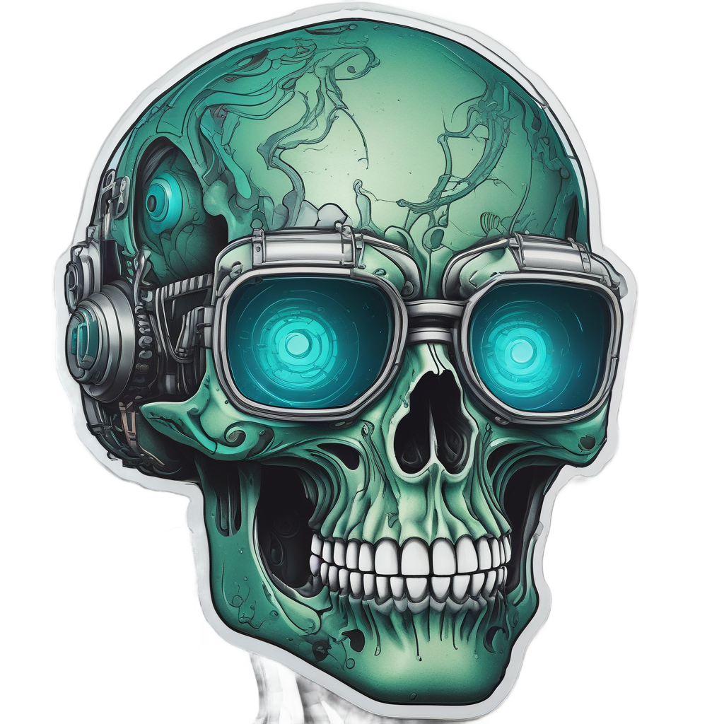 Cyborg Skull Sniper — war-paint skull stickers