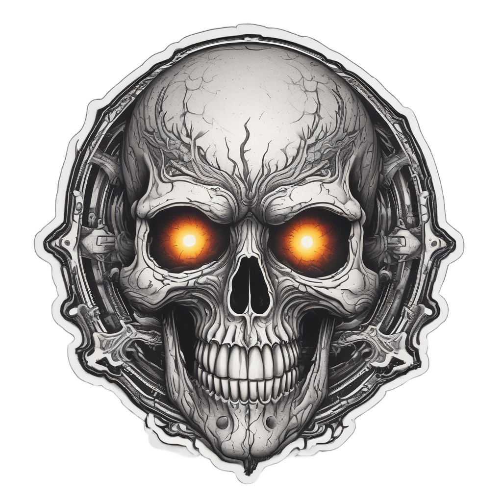 Cyclops Firestorm Skull — horror stickers