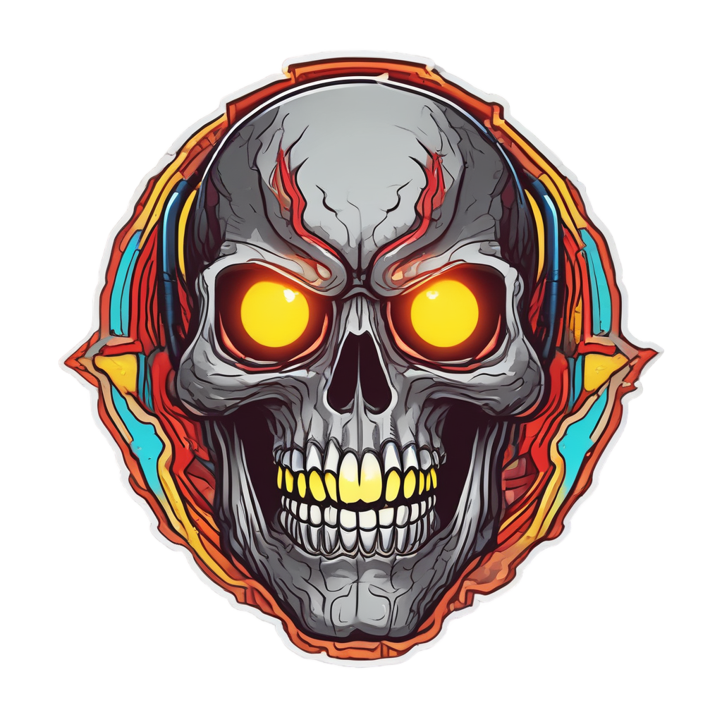 Cyclops Skull Laser — blackwork skull stickers